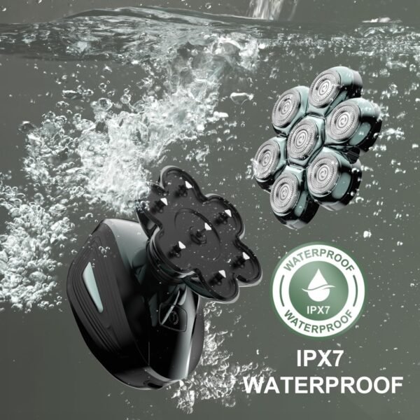 Head Shavers for Bald Men: Upgraded Detachable Head Shaver - IPX7 Waterproof Electric Razor for Men - 7D LED Display Rechargeable Grooming Kit with Type-C Charge