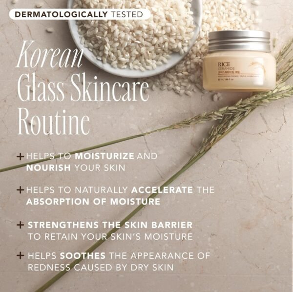 81y1Q-d5ckL._SL1500_.jpg The Face Shop Rice Ceramide Moisturizing Cream - Rice Extract + Rice Bran Oil - Hydrating Targets Dryness, Brightening - Dermatologically Tested - Lightweight Moisturizer Face Cream - Korean Skin Care