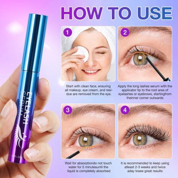 Lash Serum, 5ml Eyelash Growth Serum, Promote Eyelash Growth and Gently Nourish Eyelashes, Make Your Eyelashes Thicker and Longer in 4 Weeks