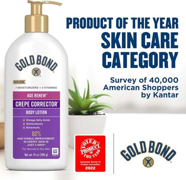 81yubBbtZFL._AC_SL1500_.jpg Gold Bond Age Renew Crepe Corrector Body & Face Lotion, Replenishing & Smoothing Formula, 14 oz., Packaging may vary
