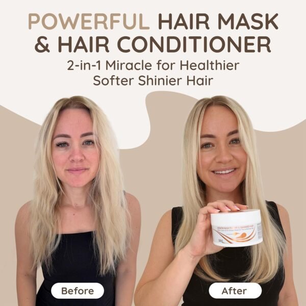 81z5Y8dC11L._SL1500_.jpg VITAMINS hair cosmetics Keratin Hair Mask Deep Conditioner - Biotin Collagen Protein & Castor Oil Repair for Dry Damaged Hair - Conditioning Treatment for Curly or Straight Thin Fine Locks