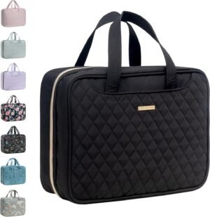 81z7EkNFiZL._AC_SL1500_.jpg Everfun Hanging Travel Toiletry Bag for Women Traveling With Leakproof Compartment Makeup Cosmetic Organizer Dopp Kit Travel Accessories Essentials Must Have