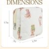 81z9J-HYeYL._AC_SL1500_.jpg Small Floral Quilted Makeup Bag, Coquette Aesthetic Travel Toiletry Organizer for Women, Lightweight Cotton Cosmetic Pouch