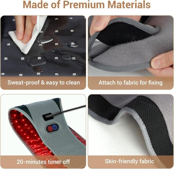 81zJuj96DnL._AC_SL1500_.jpg Comfytemp Red Light Therapy Belt with 126 LEDs, FSA HSA Eligible Infrared Red Light Therapy for Body, 660nm & 850nm, 22W Light Wrap with Timer for Back Waist Belly Joint Muscle Pain Relief(Corded)