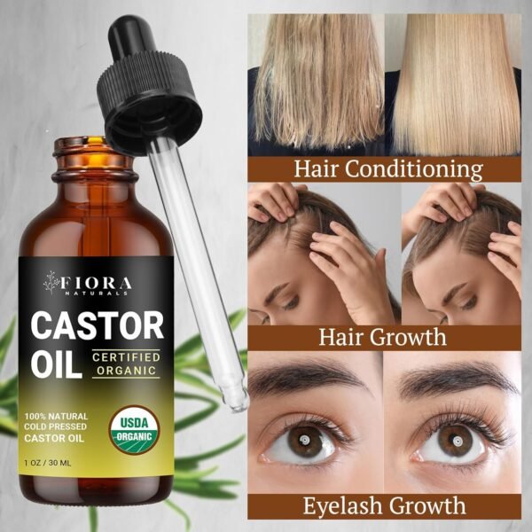81zW0KDmML._SL1500_.jpg Organic Cold Pressed Castor Oil USDA Certified Eyelash and Hair Growth Serum, Hexane-Free, Conditions and Stimulates Growth for Lashes, Brows and Hair