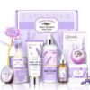 LUCOTIYA Lavender Spa Gift Set for Her,Hand Cream,Lavender Essential Oil,Body Butter ,Lavender Scented Candle,Bath Bombs,Soap
