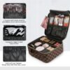 81ze1C6FD5L._AC_SL1500_.jpg Checkered Makeup Bag, Portable Makeup Bag with Adjustable Partition, Cosmetic Bags for Women Toiletry Travel Organizer Portable Make Up Bags for Christmas Birthday Gifts