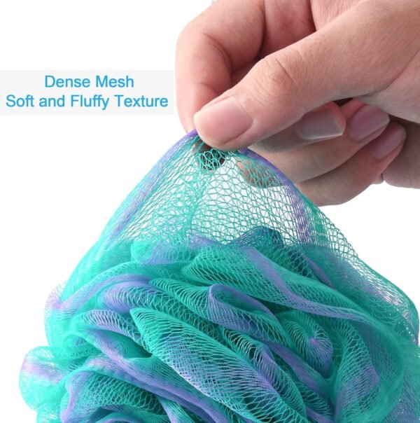 81zpLG-2lL._AC_SL1500_.jpg AmazerBath Loofah Sponge 75g/Piece, Exfoliating Bath Sponge Body Scrubber - Loofa Set of 4 Flower Color (Large, Green-Purple)