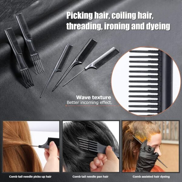 Oneleaf Styling Hair Comb 10PCS Hair Stylists Professional Styling Comb Set Variety Pack Great for All Hair Types & Styles