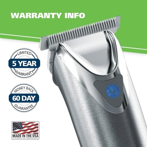 913Dyu7dEKL._SL1500_.jpg Wahl USA Stainless Steel Lithium Ion 2.0+ Beard Trimmer for Men - Electric Shaver & Nose Ear Trimmer - Rechargeable All in One Men's Grooming Kit - Model 9864SS
