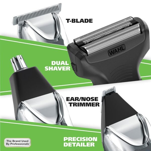 913yUKLlgHL._SL1500_.jpg Wahl USA Stainless Steel Lithium Ion 2.0+ Beard Trimmer for Men - Electric Shaver & Nose Ear Trimmer - Rechargeable All in One Men's Grooming Kit - Model 9864SS