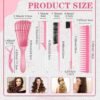 9142n8uPzOL._SL1500_.jpg Boao 10 Pcs Hair Styling Kit - Detangler, Wide Tooth Comb, Teasing Brush, Rat Tail Comb, Edge Brush, Alligator Clips for Curly, Wet Hair - Gift for Women & Girls (Pink)