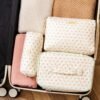 915oeZSb9PL._AC_SL1500_.jpg HBselect Quilted Makeup Bag, 3PCS Cotton Large Travel Makeup Bag, Cute Floral Coquette Make up Bag Cosmetic Bag Toiletry Bag for Women Girls