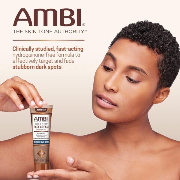 919qeGq4hML._SL1500_.jpg Ambi Even & Clear Advanced Fade Cream, Hydroquinone-free, Hyperpigmentation Treatment, Stubborn Dark Spot Corrector, Results In As Little As 2-3 Weeks, Niacinamide, Licorice Root Extract, PHA, 1 Fl Oz