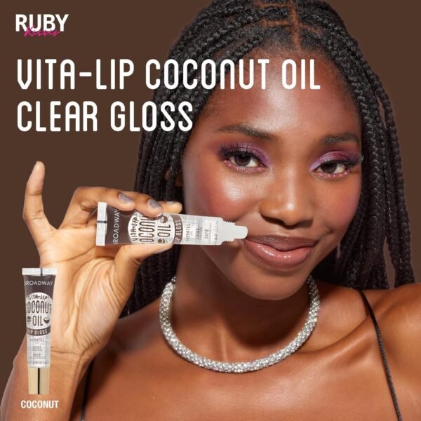 Ruby Kisses Broadway Vita-Lip Clear Lip Gloss (3 Pack Mango Butter, Rosehip, Coconut Oil), Ultra-Hydrating & Soothing Formula with Vitamin Oils, High-Shine Non-Sticky Finish, Healing Lip Balm