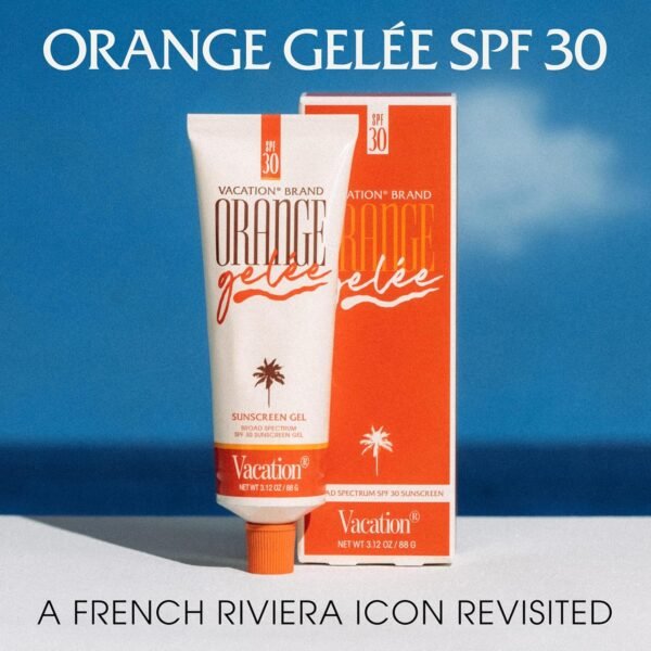 Vacation Orange Gelée SPF 30 Gel & Tube Key Bundle, Hydrating Balm-to-Oil Sunscreen, Mineral-Oil Free, Water-Resistant, Travel Size, 3.12 Oz.