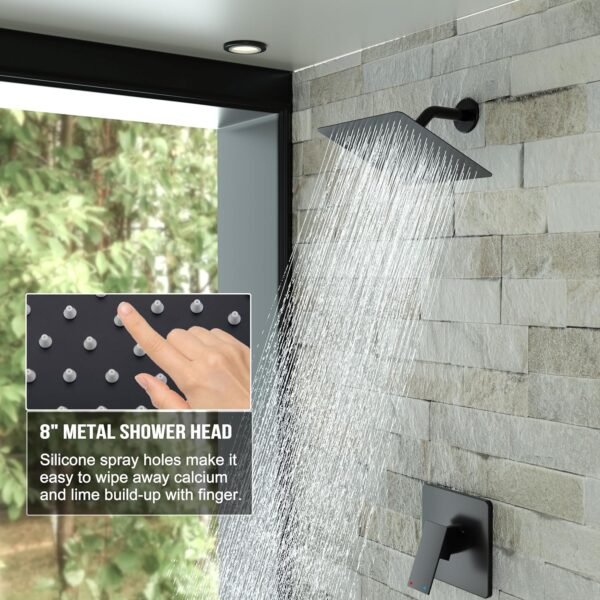 91FeiR13jL._AC_SL1500_.jpg Alesco Shower Faucet Set, Black Tub Shower Faucet with 8-Inch Showerhead and Bathtub Spout, Showerhead and Handle Set Include Valve and Trim Kit, Matte Black