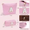 YOOLIFE Personalized Initial Makeup Bag | Pink Cosmetic Travel Bag | 11 12 13 14 15 16 Years Old Girl Gifts Graduation Teacher Gifts Teen Girl Gift Trendy Stuff A