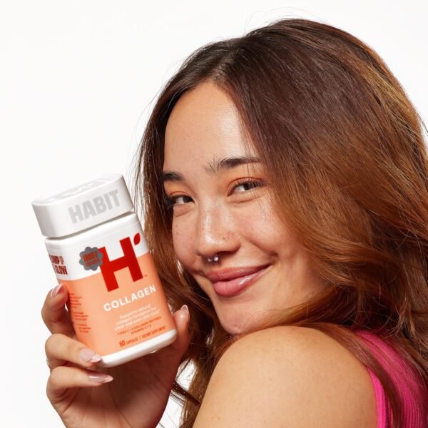 91IEn1l3jsL._AC_SL1500_.jpg Habit Collagen Supplement (60 Capsules) - New Look, 2000mg Collagen Peptides, Vitamin C & Vitamin E, Skin Health, Antioxidants, Non-GMO, Gluten Free (1 Pack)