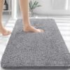 OLANLY Bathroom Rugs 30x20, Extra Soft Absorbent Chenille Bath Rugs, Rubber Backing Quick Dry, Machine Washable Bath Mats for Bathroom Floor, Tub and Shower, Home Decor Accessories, Grey