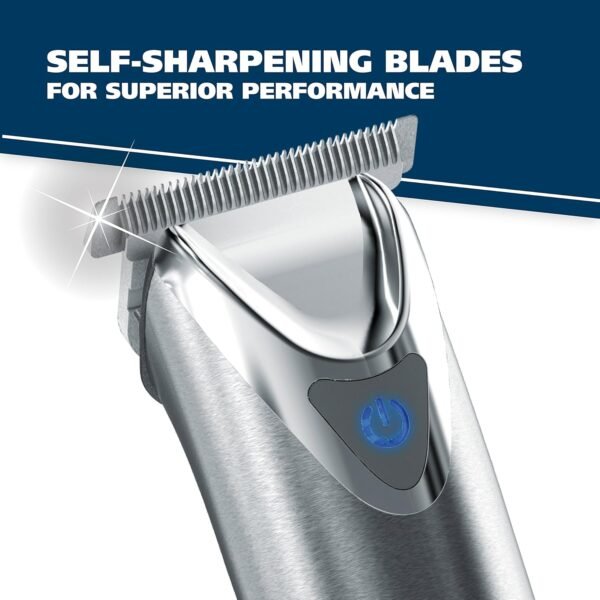 91MylSHnNjL._SL1500_.jpg Wahl USA Stainless Steel Lithium Ion 2.0+ Beard Trimmer for Men - Electric Shaver & Nose Ear Trimmer - Rechargeable All in One Men's Grooming Kit - Model 9864SS