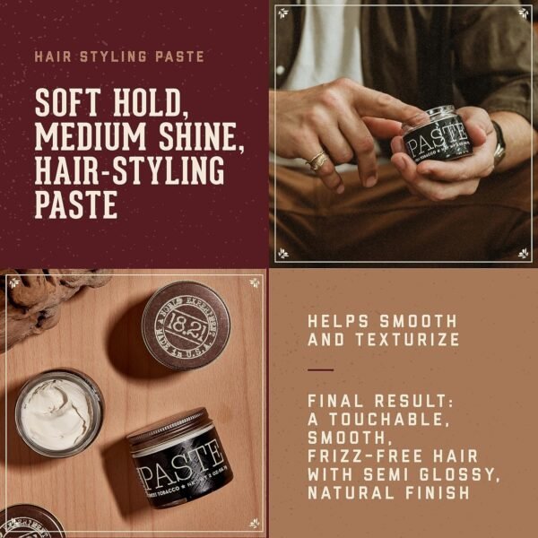 18.21 Man Made Original Sweet Tobacco Hair Styling Premium Products for Supreme Long Lasting Hold and Finish