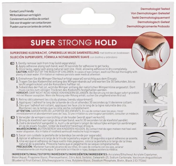 91RuFjS3iSL._SL1500_.jpg KISS Lash Couture, Lash Glue, Super Strong Strip Lash Adhesive, Black, Includes Lash Adhesive, Long Lasting Wear, Can Be Used with Strip Lashes and Lash Clusters