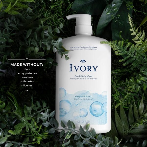 Ivory Body Wash Gentle, Free of dyes, parabens, and phthalates, Original Scent, 35 oz