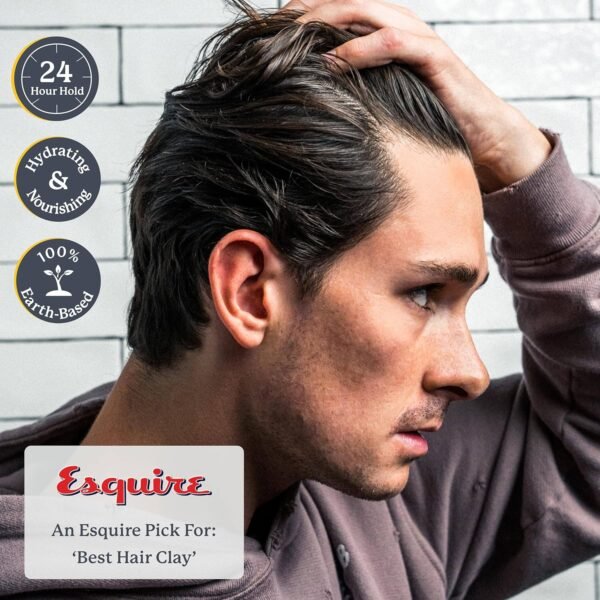 91UeBgnfKUL._SL1500_.jpg Highland Glacial Hair Clay Pomade - Award winning hair styling clay for men and women made with 100% all natural and organic ingredients that promote hair and scalp health. Low shine, Medium Hold.