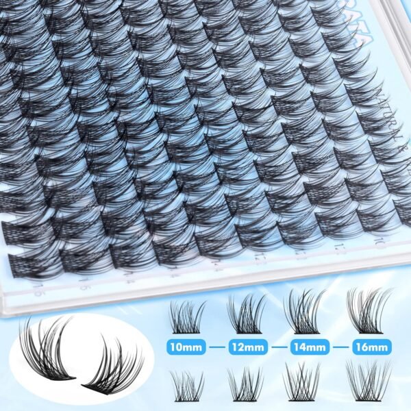 91Wy3j3NxL._SL1500_.jpg Natural Lash Clusters Wispy Eyelash Clusters 110 pcs Cluster Eyelash Extensions C Curvature Individual Lashes 10-16 mm Mix Length Natural Look Lashes Clusters with Thin Lash Band