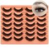 91cUQYTP21L._SL1500_.jpg Short Lashes Natural Look False Eyelashes Thick Volume Faux Mink Lashes Pack Wispy Strip Fake Eyelashes Cat Eye Lashes that Look Like Extensions 14 Pairs