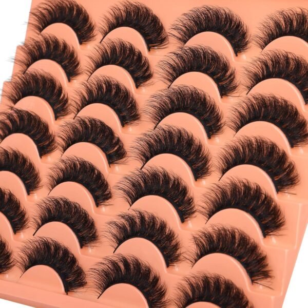 91d4e5KWCL._SL1500_.jpg Short Lashes Natural Look False Eyelashes Thick Volume Faux Mink Lashes Pack Wispy Strip Fake Eyelashes Cat Eye Lashes that Look Like Extensions 14 Pairs