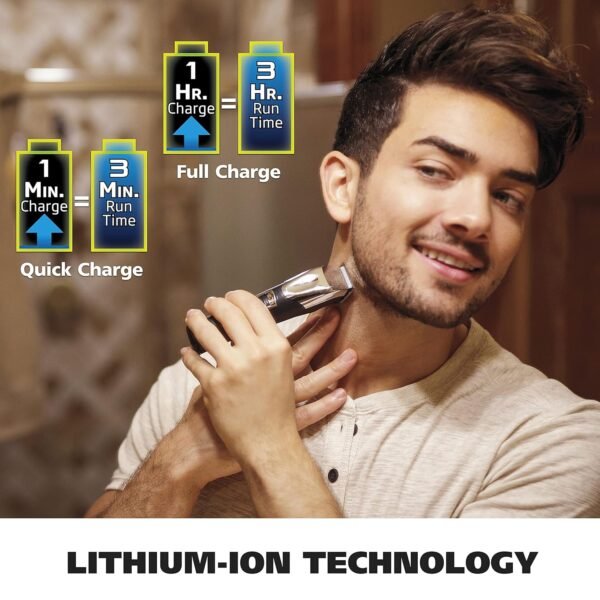 91hbD6QZo8L._SL1500_.jpg Wahl USA Rechargeable Lithium Ion All in One Beard Trimmer for Men with Detail and Ear & Nose Hair Trimmer Attachment – Model 9854-600B