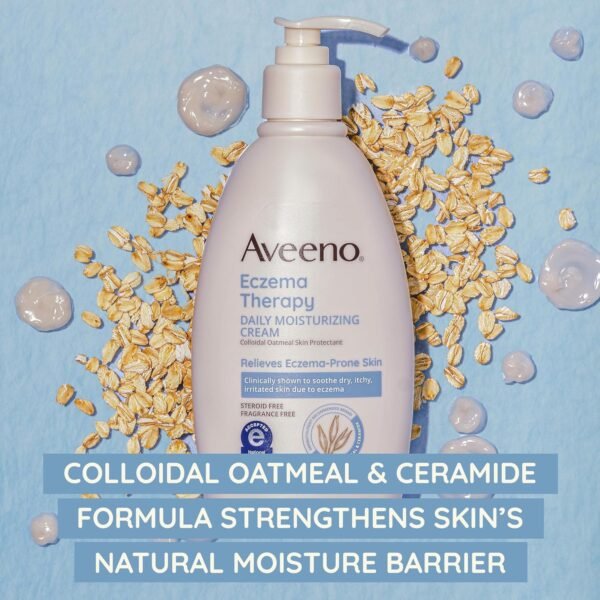 91ieuPalAoL._SL1500_.jpg Aveeno Eczema Therapy Daily Moisturizing Body Cream for Sensitive Skin, Soothing Eczema Relief Cream, Colloidal Oatmeal & Ceramide for Dry & Itchy Skin, Steroid- & Fragrance-Free, 7.3 oz