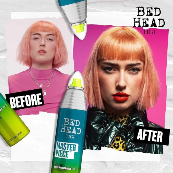 91inRxojKNL._SL1500_.jpg Bed Head by TIGI Frizz Control Hairspray Extra Hold Masterpiece Hair Care Spray for Incredibly Shiny and Glossy Hair, 10.3 oz