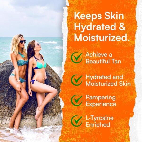 Tanning Accelerator – 350ml Carotene Intensive Tanning Gel – Natural Extract Sun Cream Tanning Lotion for All Skin Types – Tan Lotion with Carrot Oil for Even Beautiful Skin Coloring - SPF0