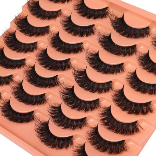 91rf1hSjQyL._SL1500_.jpg Short Lashes Natural Look False Eyelashes Thick Volume Faux Mink Lashes Pack Wispy Strip Fake Eyelashes Cat Eye Lashes that Look Like Extensions 14 Pairs