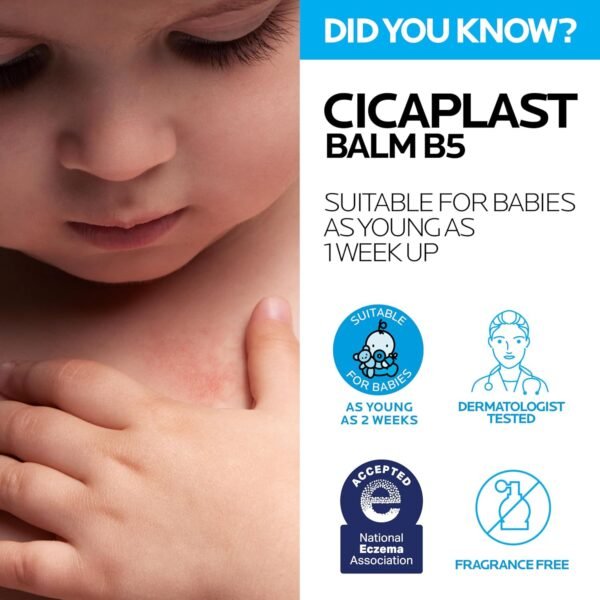 La Roche-Posay Cicaplast Balm B5, Healing Ointment and Soothing Therapeutic Multi Purpose Cream for Dry & Irritated Skin, Body and Hand Balm, Baby Safe, Fragrance Free