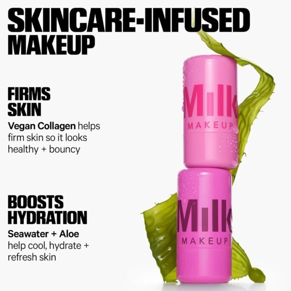 1751881639_71DRBu9aW1L._SL1500_.jpg Milk Makeup Cooling Water Jelly Tint – Sheer Lip + Cheek Stain with Vegan Collagen, Seawater + Aloe – Hydrating, Long-Lasting, Buildable Lip Tint + Blush