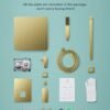 FORIOUS Rain Shower Head System, 12 Inch Shower Faucet Set with with Handheld Spray Combo, Solid Brass Pressure Balanced Valve Fixtures, Wall Mounted, Brushed Gold