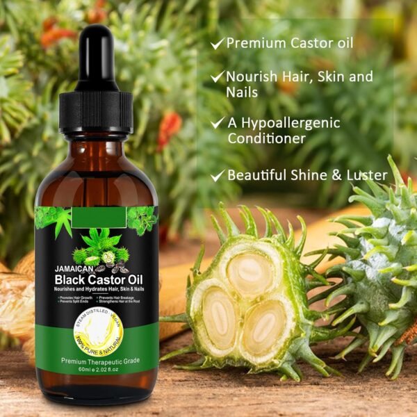 1752166580_810r9RzO7qL._SL1500_.jpg Black Castor Oil, Cold Pressed Organic Pure Hair Oil For Hair Growth, Natural Carrier Oil for Thicker Eyebrows Eyelashes, Scalp, Face, Skin Moisturizer,Moisturizing Massage Oil for Aromatherapy (1pcs)