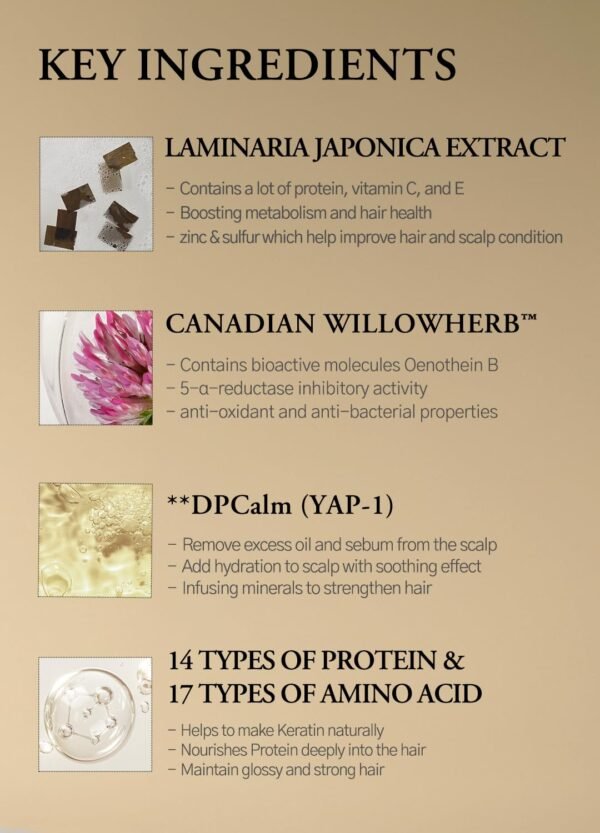 Laminaria Shampoo with Organic Ingredient, Korean Clarifying Shampoo, Hydrating for Dry Hair, Strengthening for Weak Hair, Sulfate & Paraben free, For Women & Men (16.9 FL. OZ., White Musk)