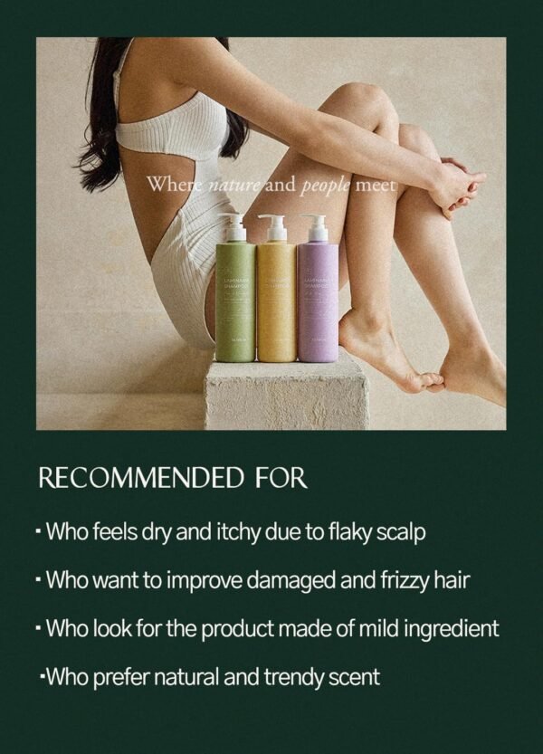 Laminaria Shampoo with Organic Ingredient, Korean Clarifying Shampoo, Hydrating for Dry Hair, Strengthening for Weak Hair, Sulfate & Paraben free, For Women & Men (16.9 FL. OZ., White Musk)