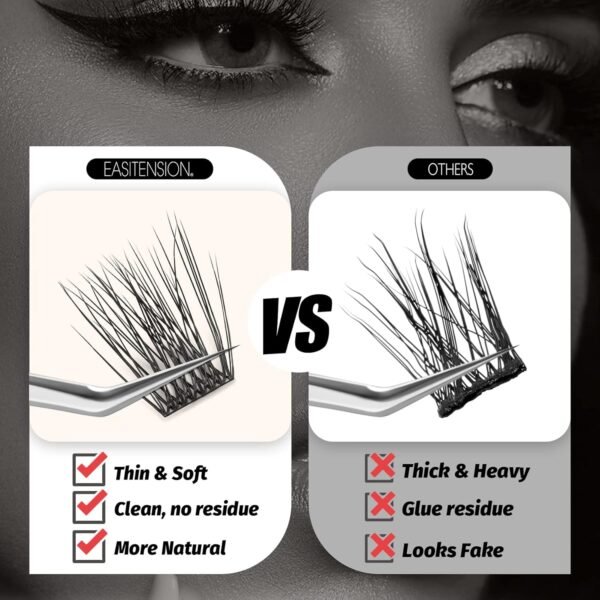 1752358420_71nXQVfcNKL._SL1500_.jpg DIY Eyelash Extension Lash Clusters 120 Clusters False Eyelash 3D Effect Individual Natural Lashes Set at Home Eyelash Extension Kit Lashes Pack Volume Cross Mixed
