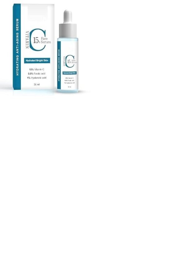 419Yq5H2q0L.jpg AK Anti-Ageing Serum, Advance 15% Vitamin C, 0.5% Ferulic Acid, 1% Hyaluronic Acid, Increases Skin's Glow Instantly and Reduces Spots Overtime, Bright Complete 30 ml