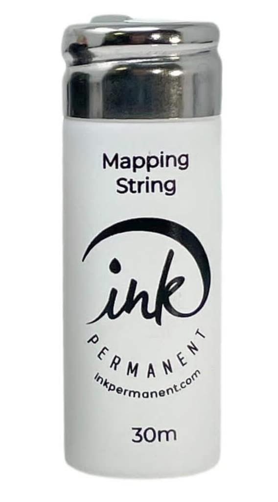 White Brow Mapping String [100 Ft Bottles - 30 m] Pre-Inked String for Permanent Makeup and Microblading Supplies, Brow Mapping Kit, Eyebrow Thread for Shaping (White)