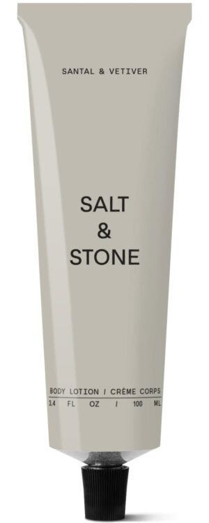 Salt & Stone Body Lotion for Women & Men | Hydrates, Nourishes & Softens Skin | Restores Dry Skin | Fast-Absorbing | Cruelty-Free & Vegan (100 ml) (Santal & Vetiver)