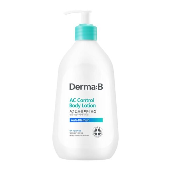 41WkxfNsybL._SL1000_.jpg Derma B | AC Control Body Lotion | Moisturizer for Anti-Blemish & Pimples | Water-Oil Control | Hypoallergenic Solution for All Skin Types | Body Cream for Soothing & Refreshing | 13.52 fl oz (400ml)