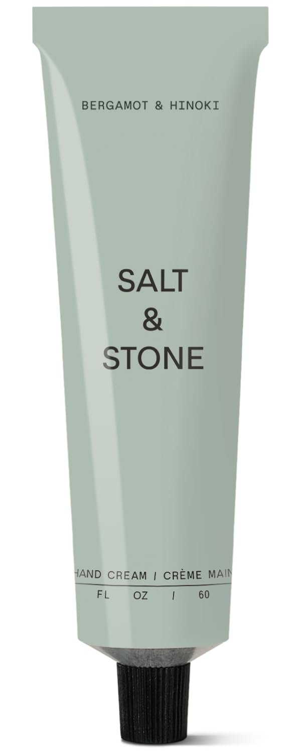 Salt & Stone Hand Cream for Women & Men | Bergamot & Hinoki | Hydrates, Nourishes & Softens Skin | Restores Dry Cracked Hands | Fast-Absorbing | Cruelty-Free & Vegan (2 fl oz)