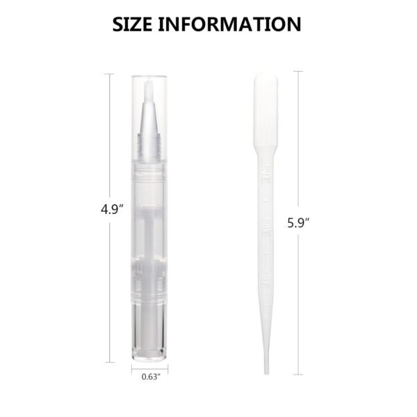 51-ia-MpnIS._SL1500_.jpg 5 pack 5ml Transparent Twist Pen for Cuticle Oil Applicator, Empty Nail Oil Pen with Brush Tip, Eyelash Growth Liquid Tube, Cosmetic Lip Gloss Container (5x)